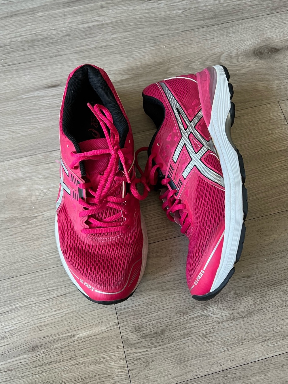 ASICS Pink Silver Gel-Pulse 9 Running Sneakers Sz 9 Women’s